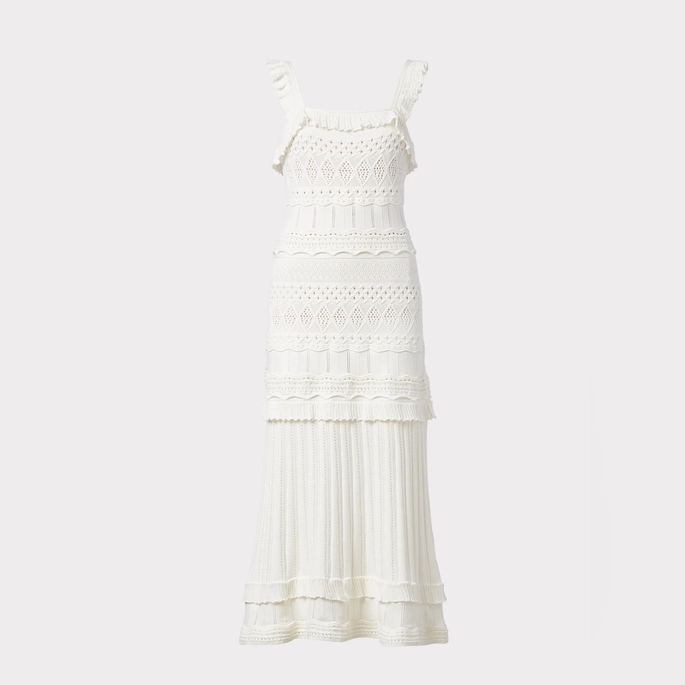 Milly LIGHTWEIGHT POINTELLE MIDI DRESS